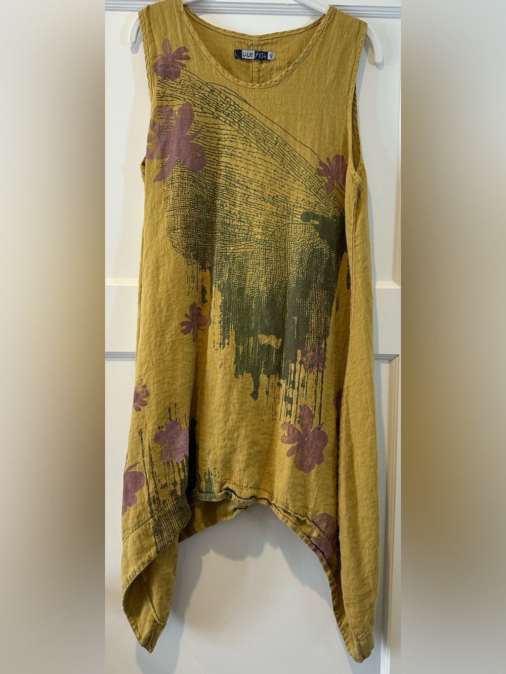 Bluefish Linen Pinafore in Gold